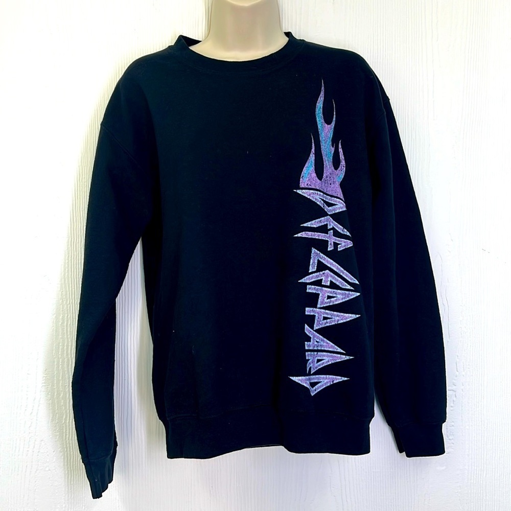 Def Leppard - Cheetah Pyromania Def Leppard Graphic Black Sweatshirt Size Small